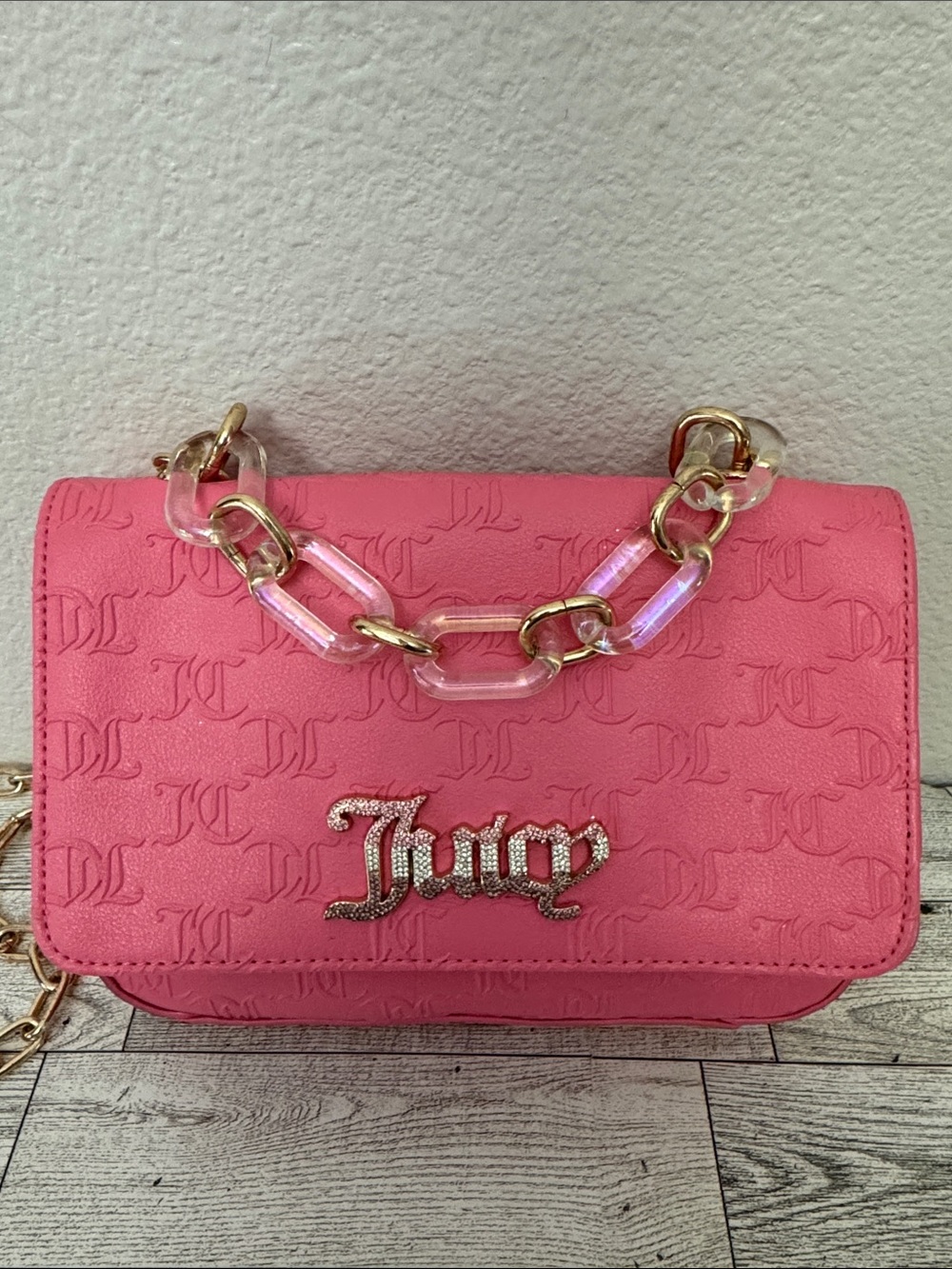Juicy Couture Hot Pink Embossed Shoulder Bag